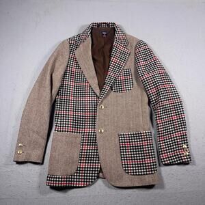 Rowing Blazers Blazer Men Small Herringbone Houndstooth Patchwork Wool Jacket